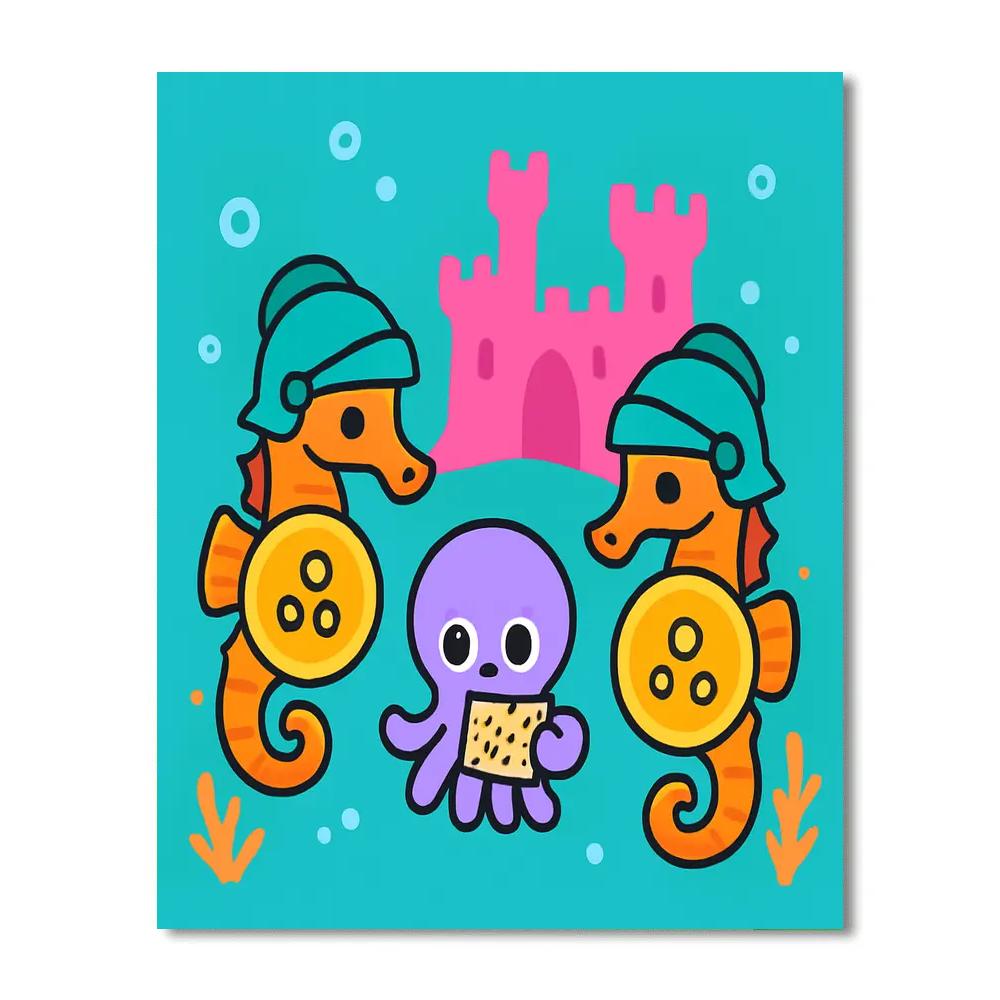 Coral Castle Rescue By The Seahorse Knights Painting by numbers kit