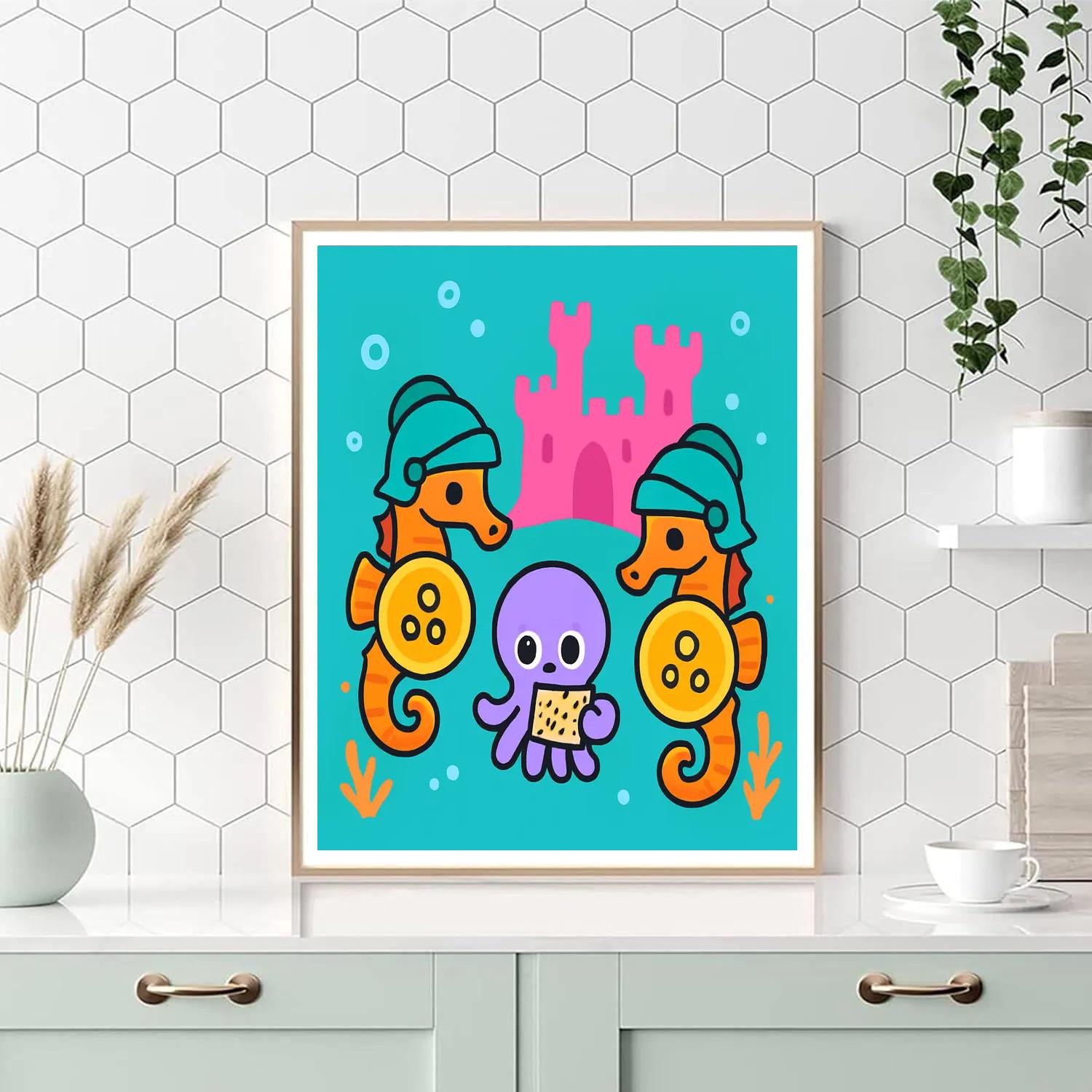 Coral Castle Rescue By The Seahorse Knights Painting by numbers kit