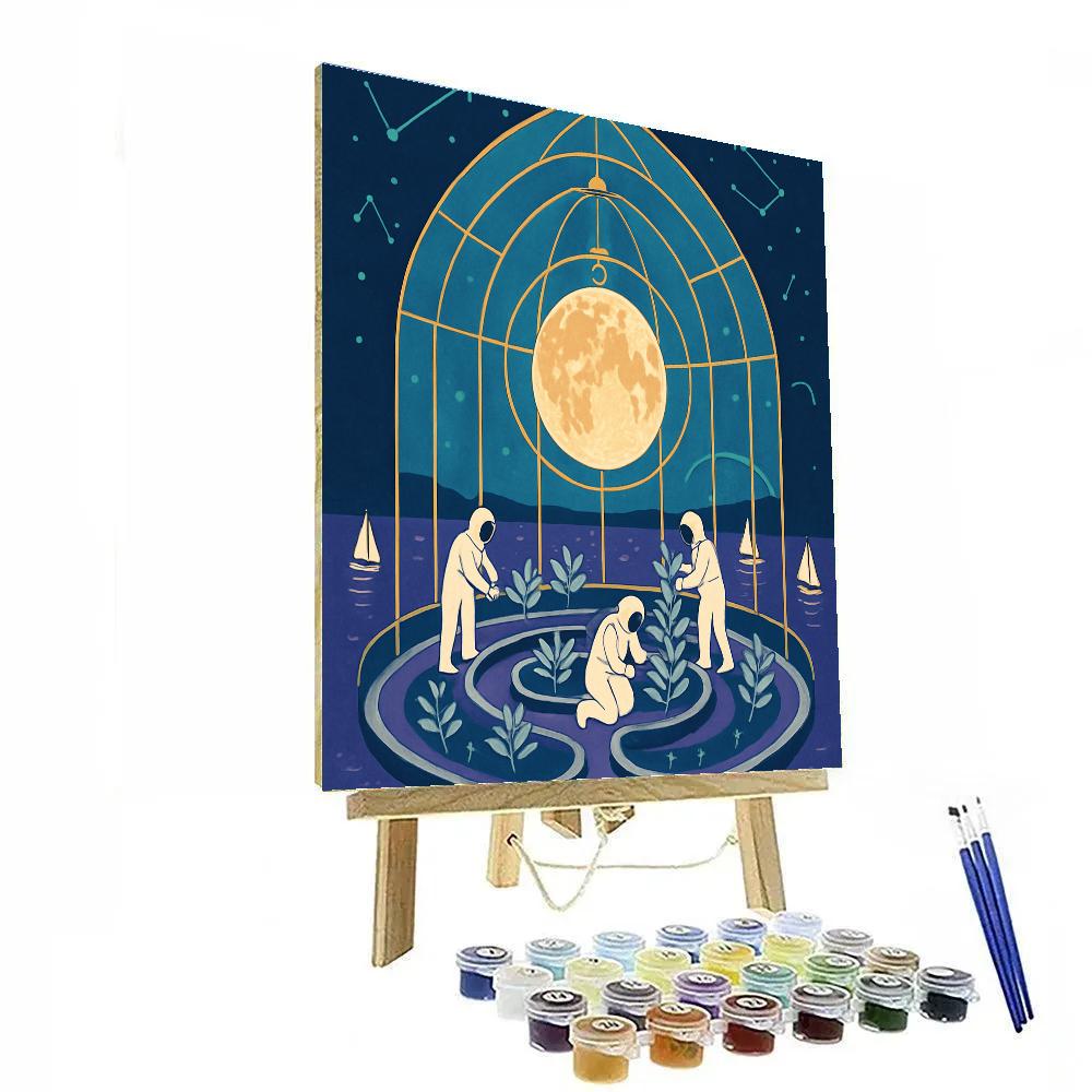 Moon Harbor Glasshouse Paint by numbers art