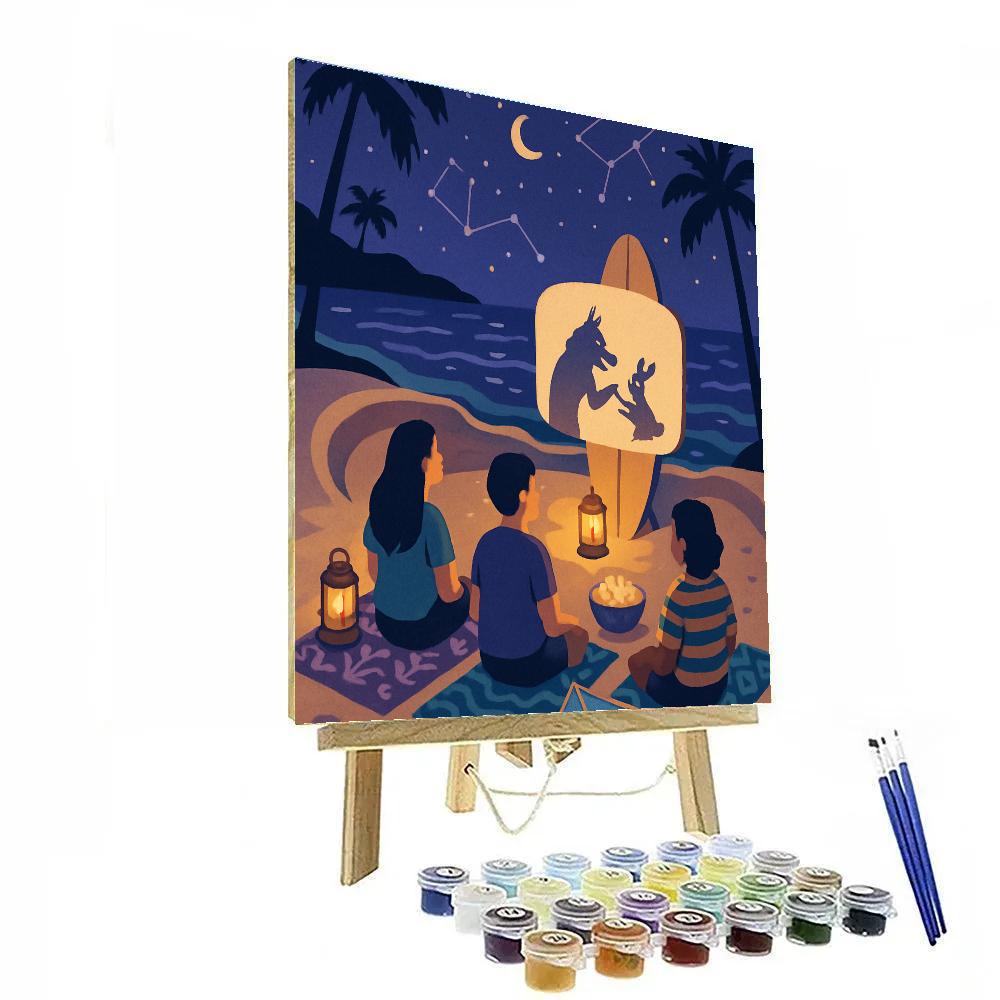 Sand Theater Under The Stars At Beach paint by numbers