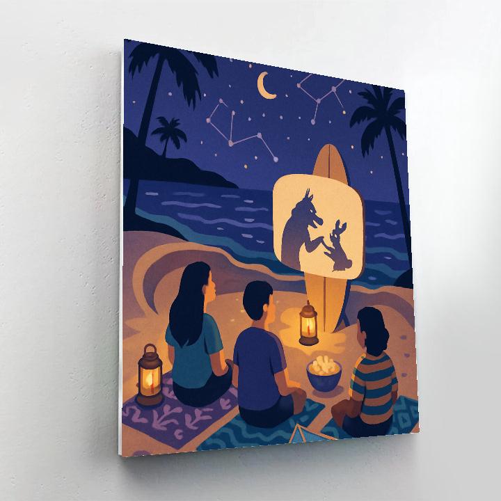 Sand Theater Under The Stars At Beach paint by numbers