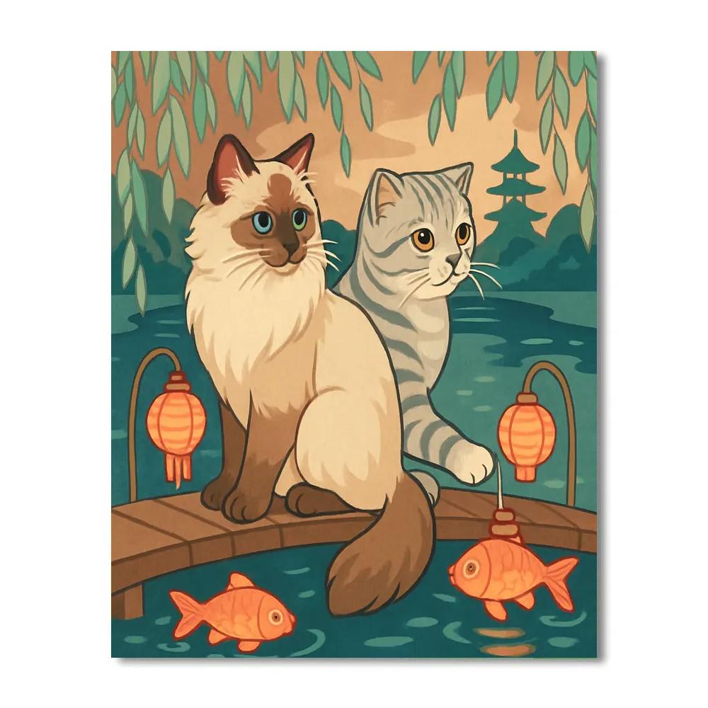 Lantern Festival With Cat Guardians Paint by numbers kits