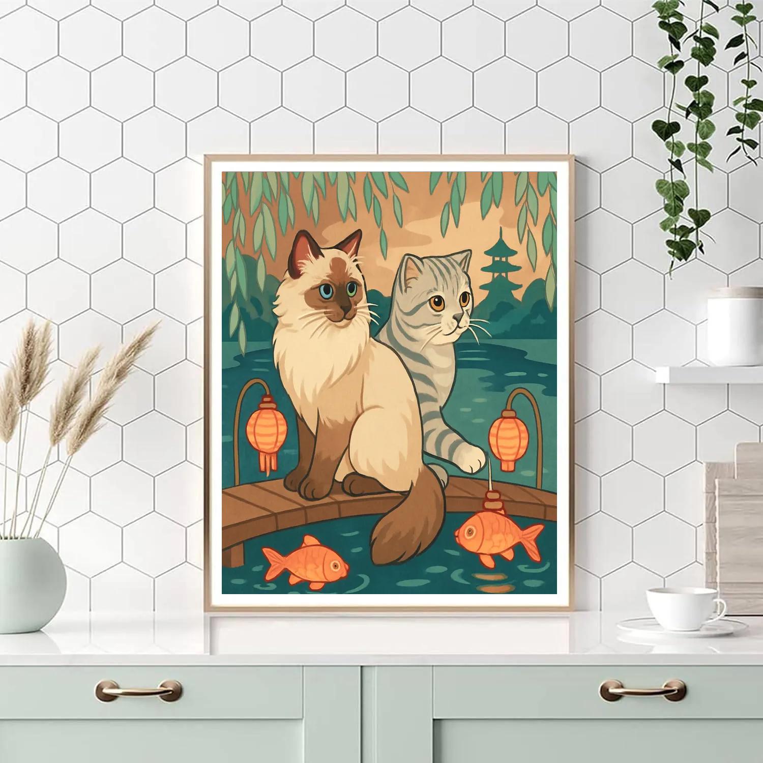 Lantern Festival With Cat Guardians Paint by numbers kits