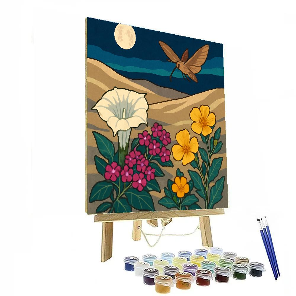 Starlit Dune Bloom Flowers Numbered painting kits