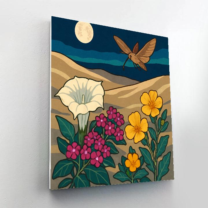 Starlit Dune Bloom Flowers Numbered painting kits