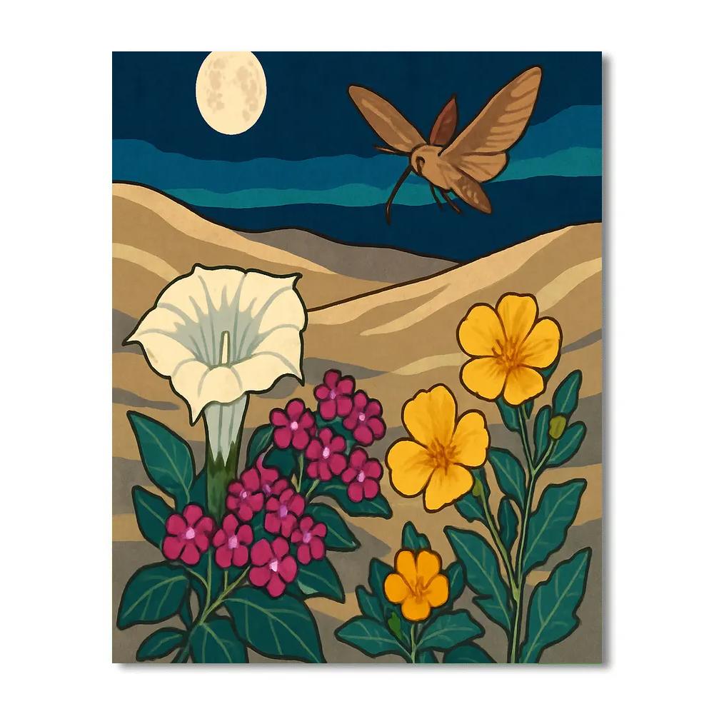 Starlit Dune Bloom Flowers Numbered painting kits