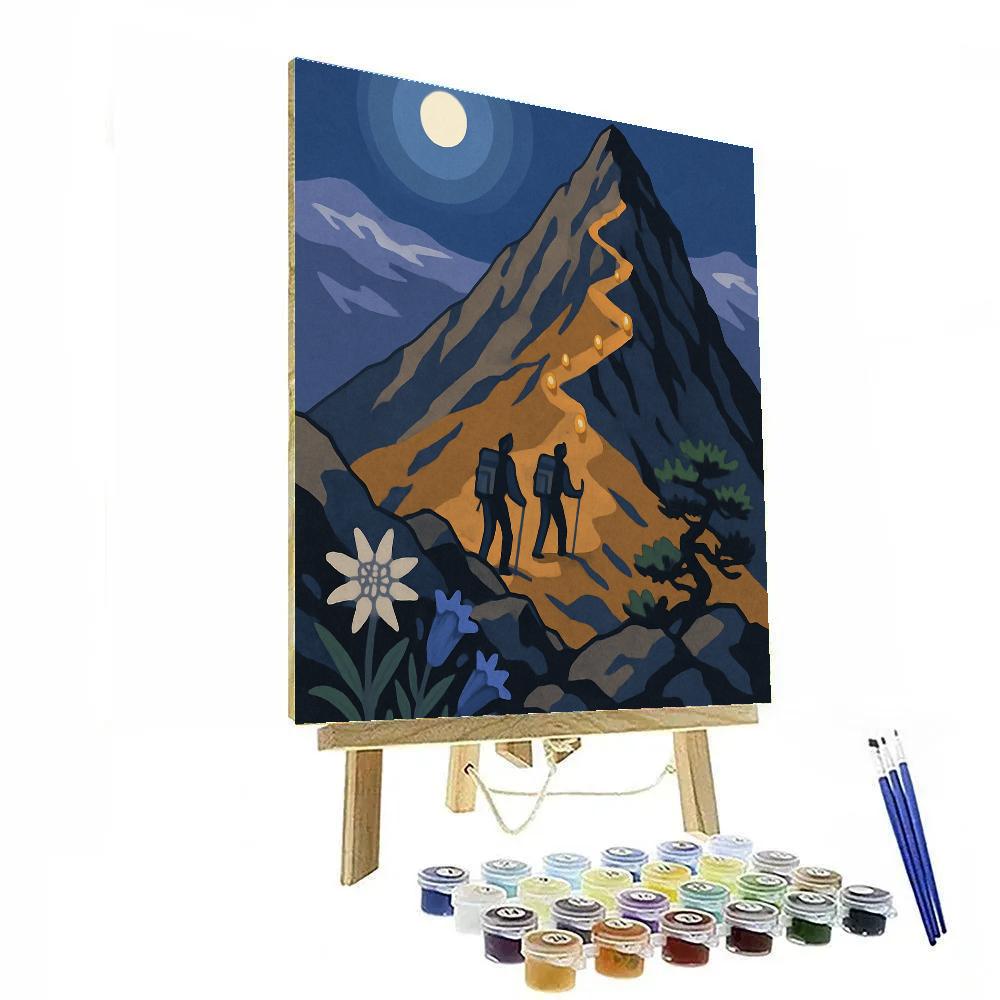 Lanternlit Ridge Path In Mountain DIY paint by numbers
