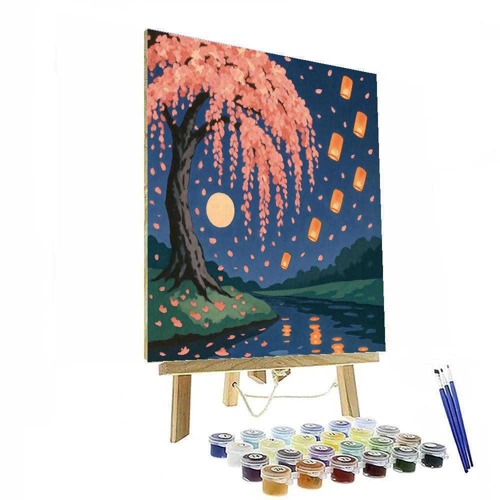 Lantern Festival Beneath A Tree Painting by numbers kit