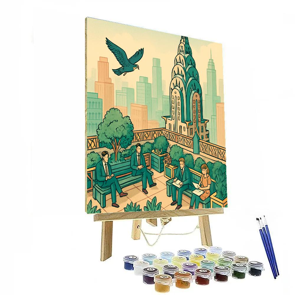 Art Deco New York Sky Garden DIY paint by numbers