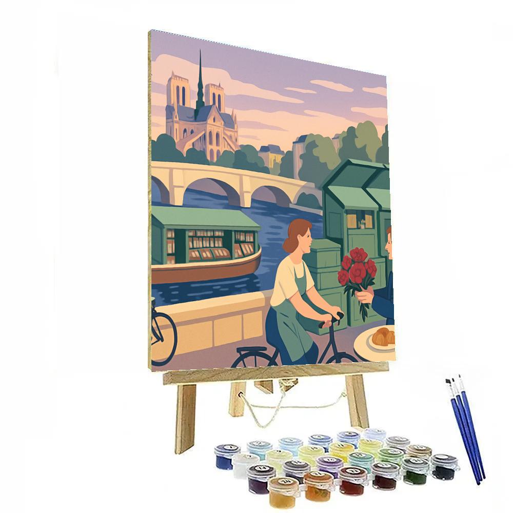 Seine River Stroll In Paris paint by numbers