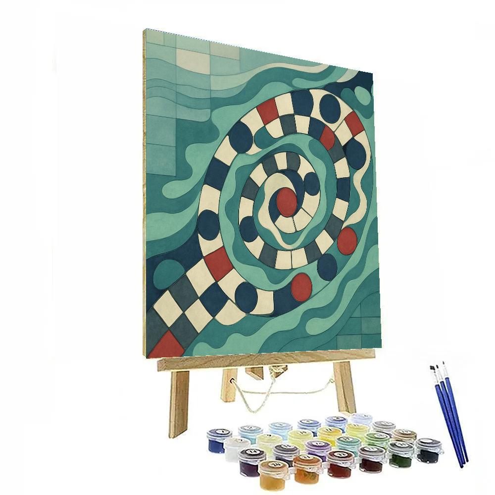 Tidal Lattice With Abstract Memory Drift paint by number