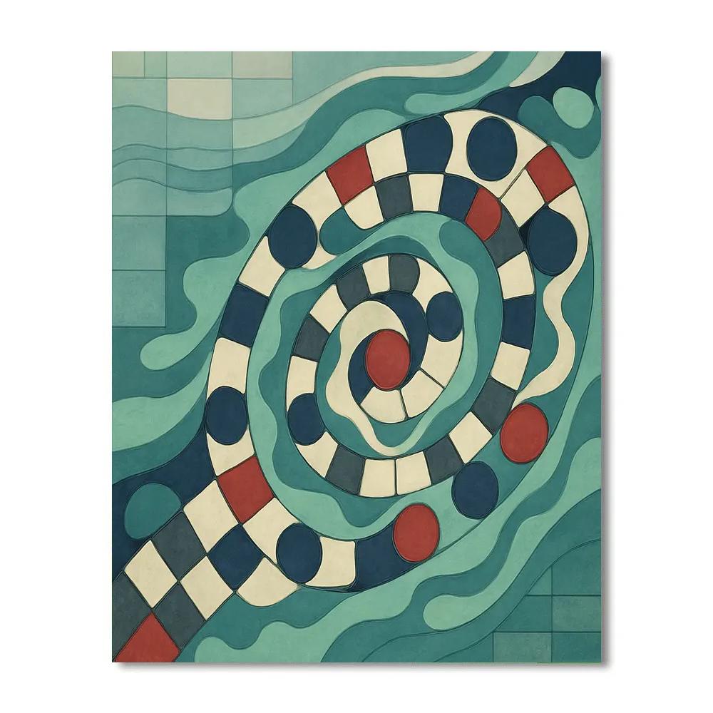 Tidal Lattice With Abstract Memory Drift paint by number