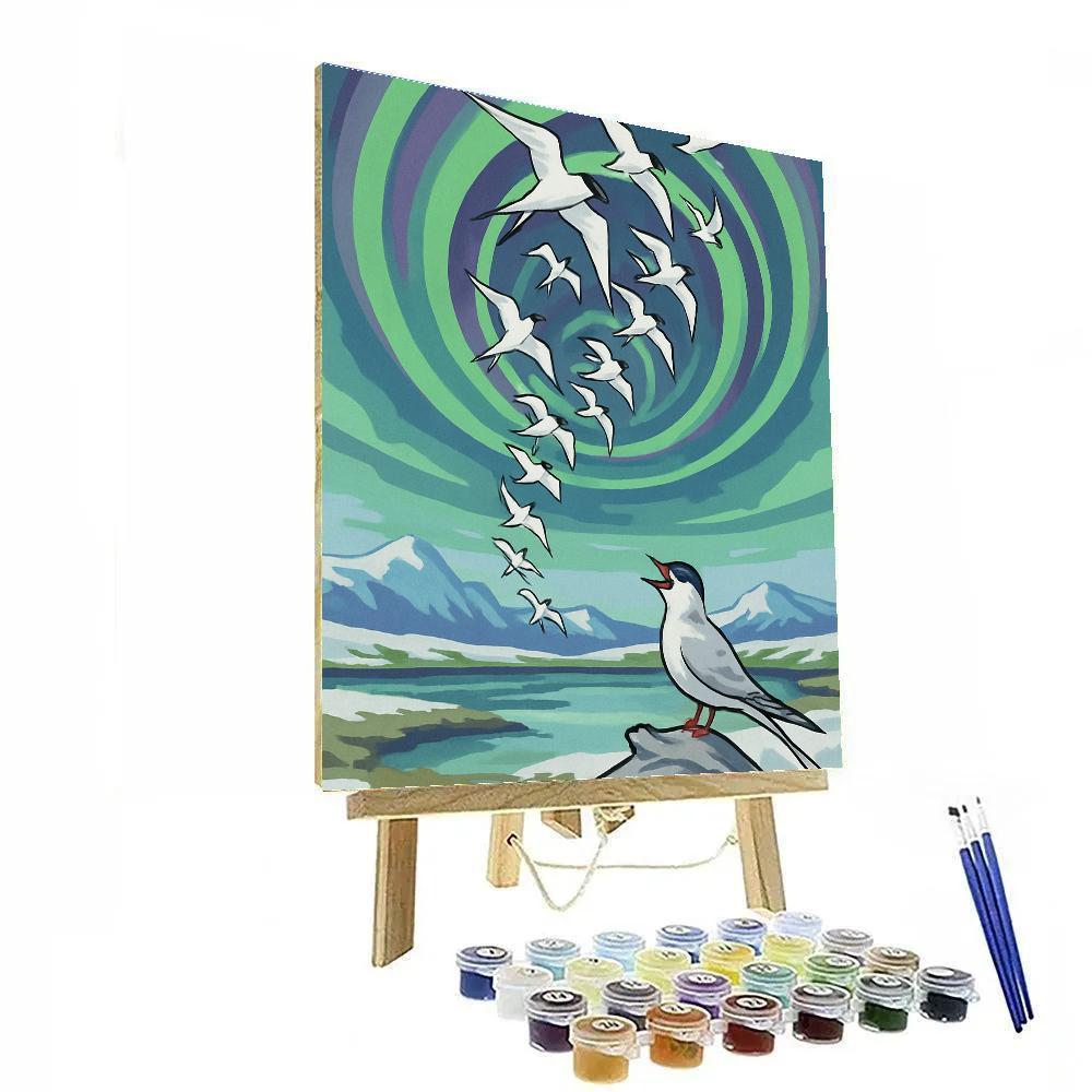 Aurora Spiral Birds Migration Painting by numbers kit