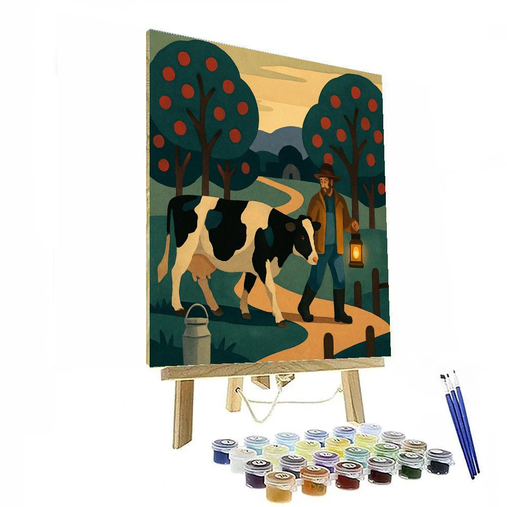 Lanternlit Orchard Cow Parade paint by number