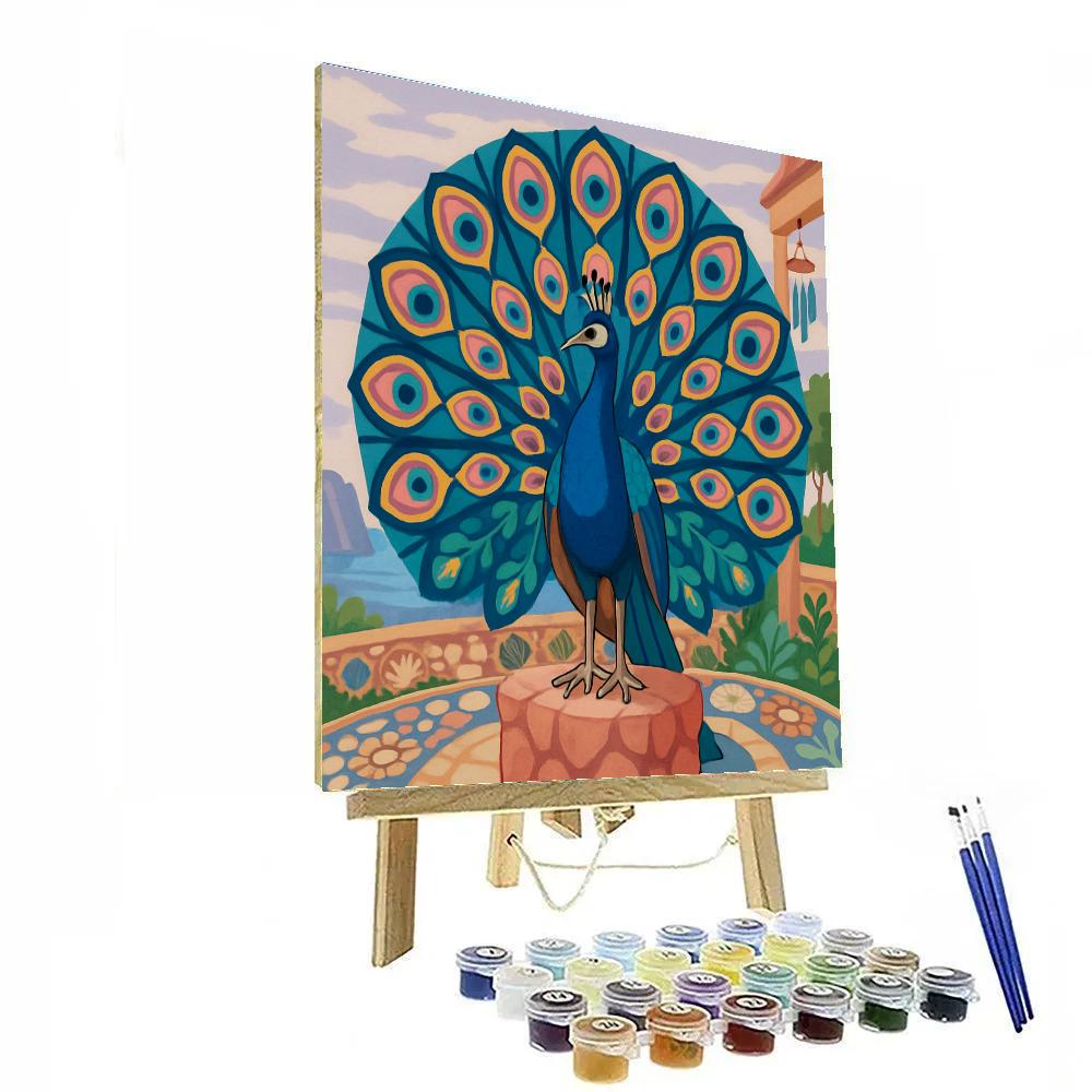 Coral Observatory Peacock painting number kit
