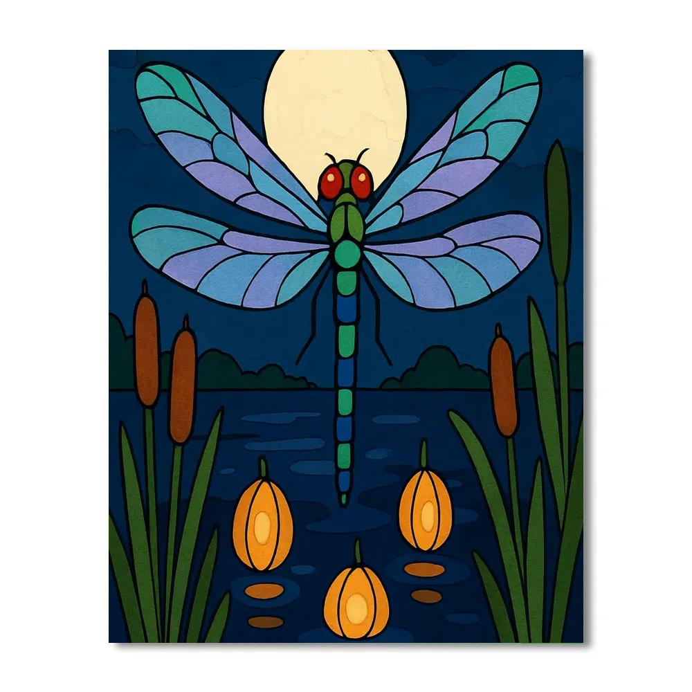 Lantern Marsh Dragonfly DIY paint by numbers