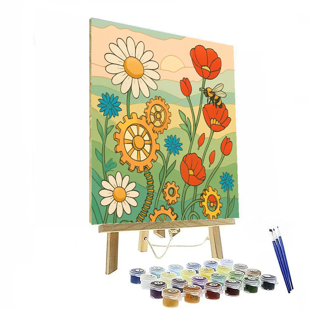 Floral Clockwork Meadow DIY paint by numbers