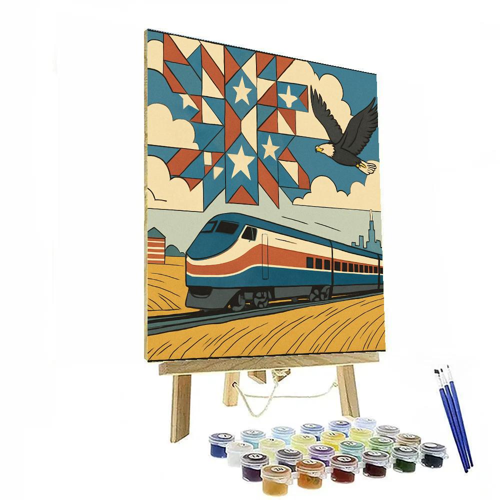 USA Dreamline Rail Poster Numbered painting kits