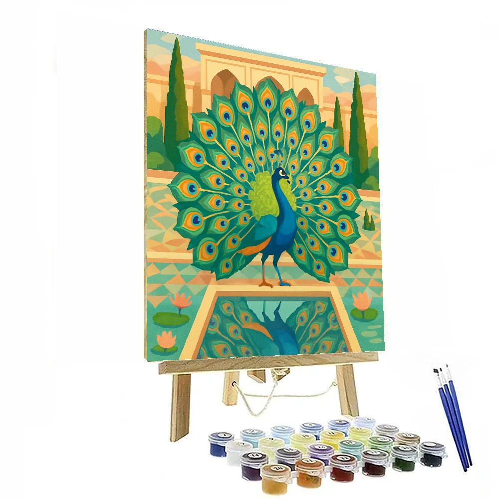 Mirror Courtship With Peacock Elegance painting number kit