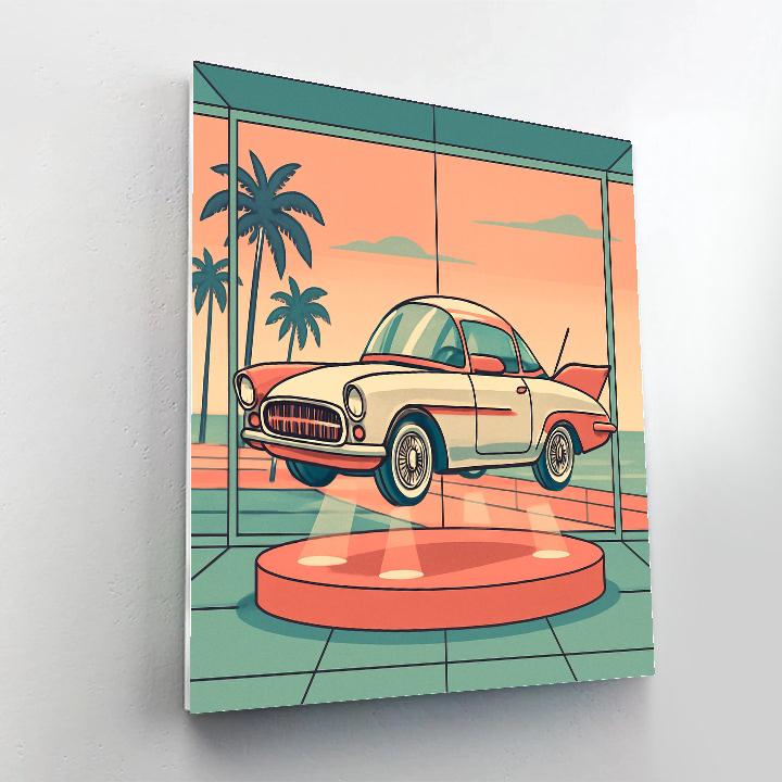 Retro Futurist Showroom For Cars Painting by numbers kit