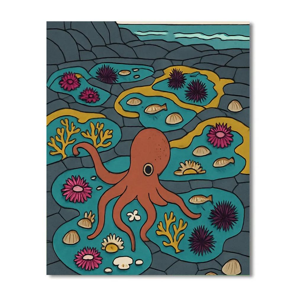 Ocean Threaded Tide Pool Mosaic Paint by numbers kits