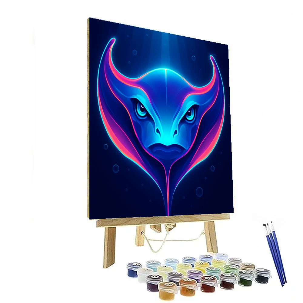Neon Reef Manta Emissary paint by numbers