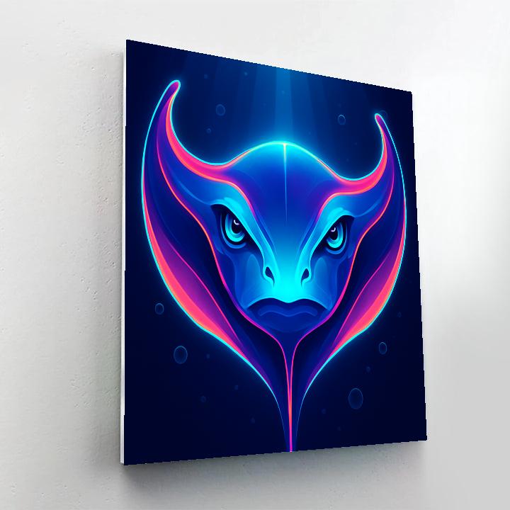 Neon Reef Manta Emissary paint by numbers