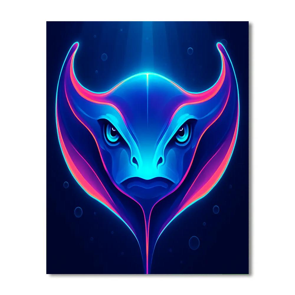 Neon Reef Manta Emissary paint by numbers
