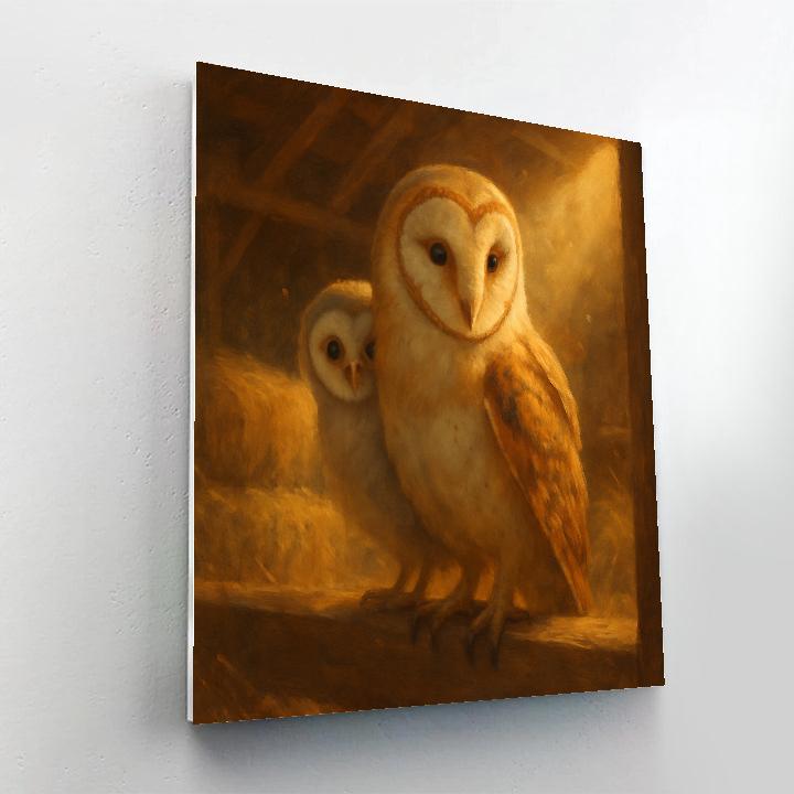 Barn Owls In The Sunbeam Loft Paint by numbers art