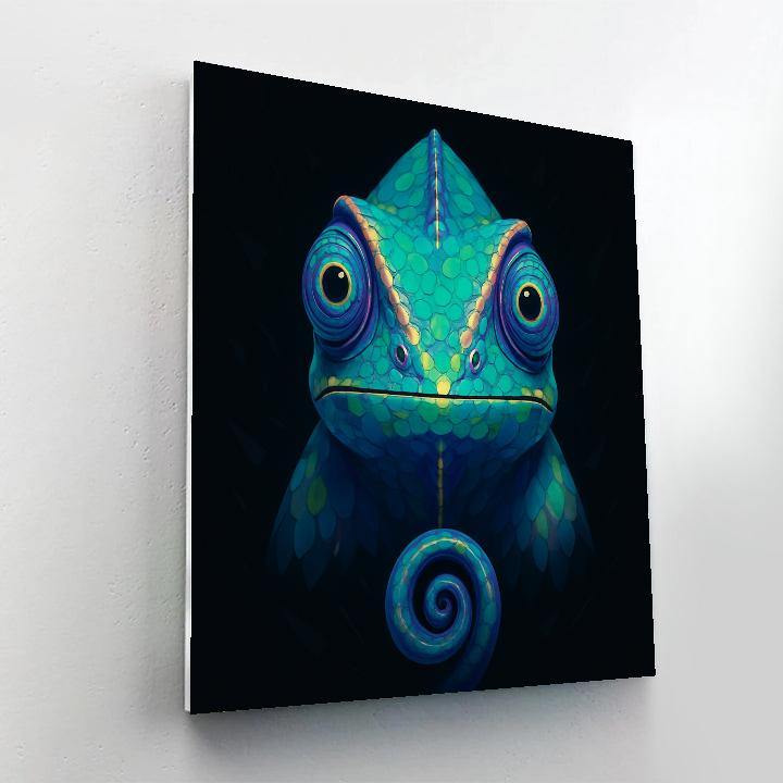 Iridescent Chameleon Prism Gaze Number painting
