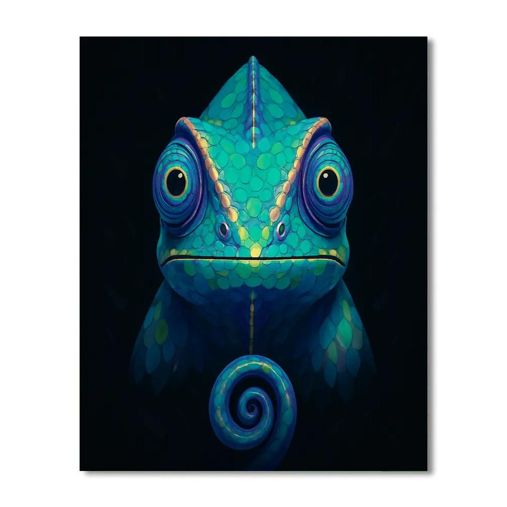 Iridescent Chameleon Prism Gaze Number painting