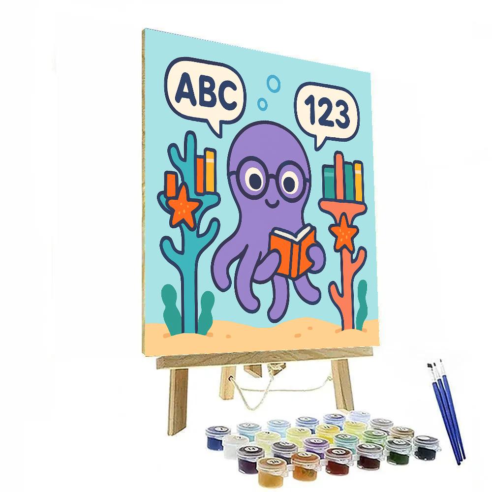 The Coral Library Of Clever Octopus Painting by numbers kit