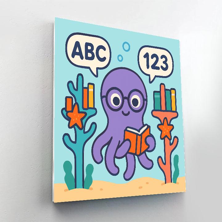 The Coral Library Of Clever Octopus Painting by numbers kit