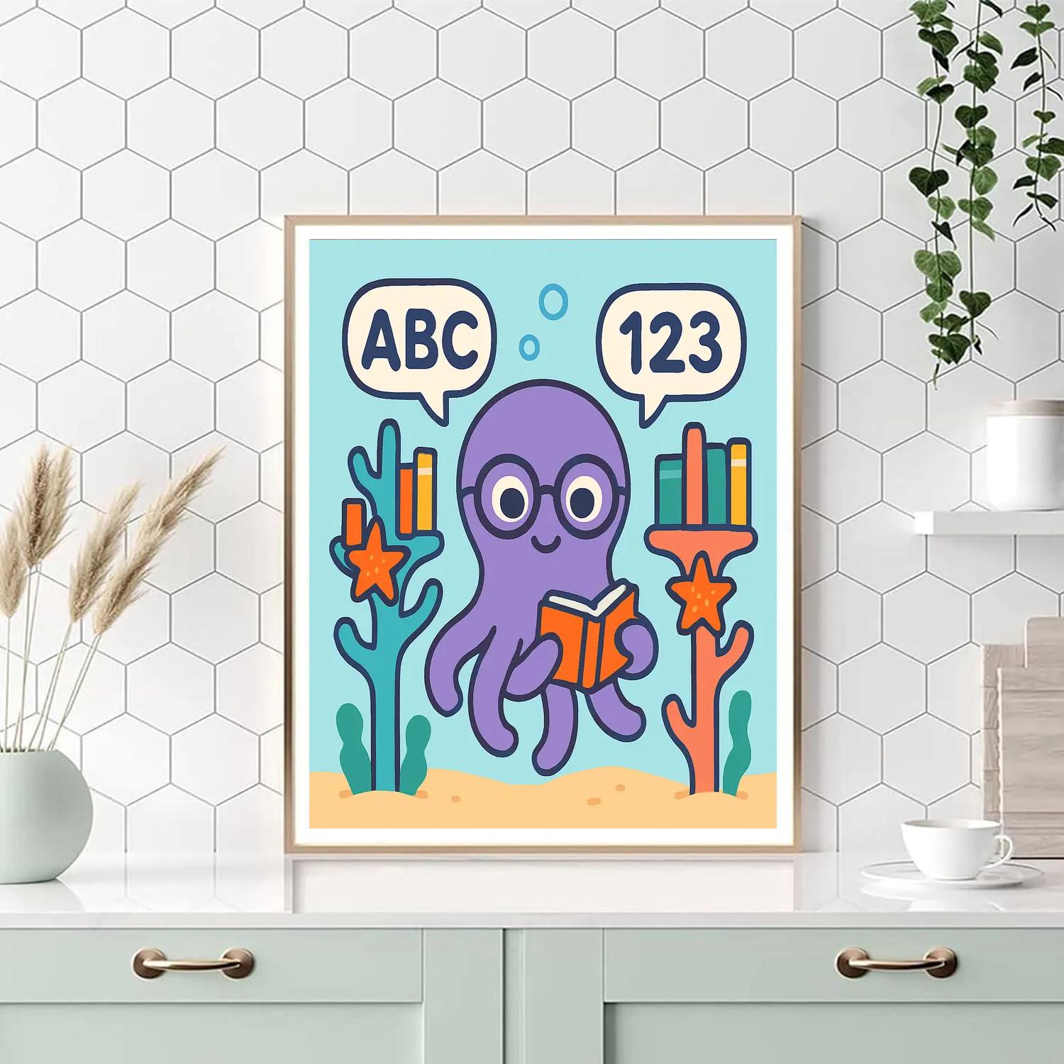 The Coral Library Of Clever Octopus Painting by numbers kit
