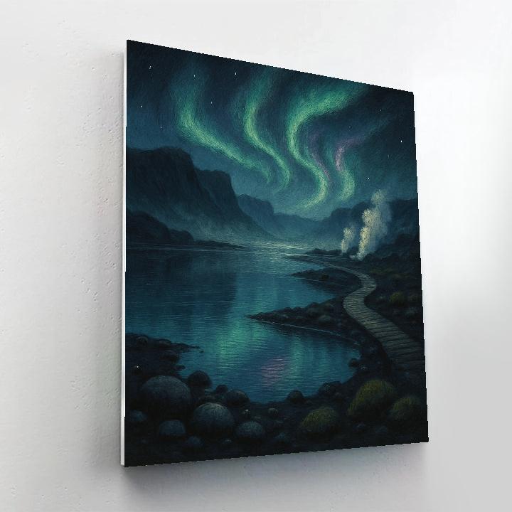 Aurora Over The Lava Glass Lagoon Paint by numbers kits