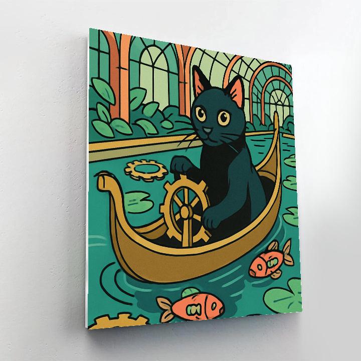Clockwork Canal Cat Voyage paint by numbers