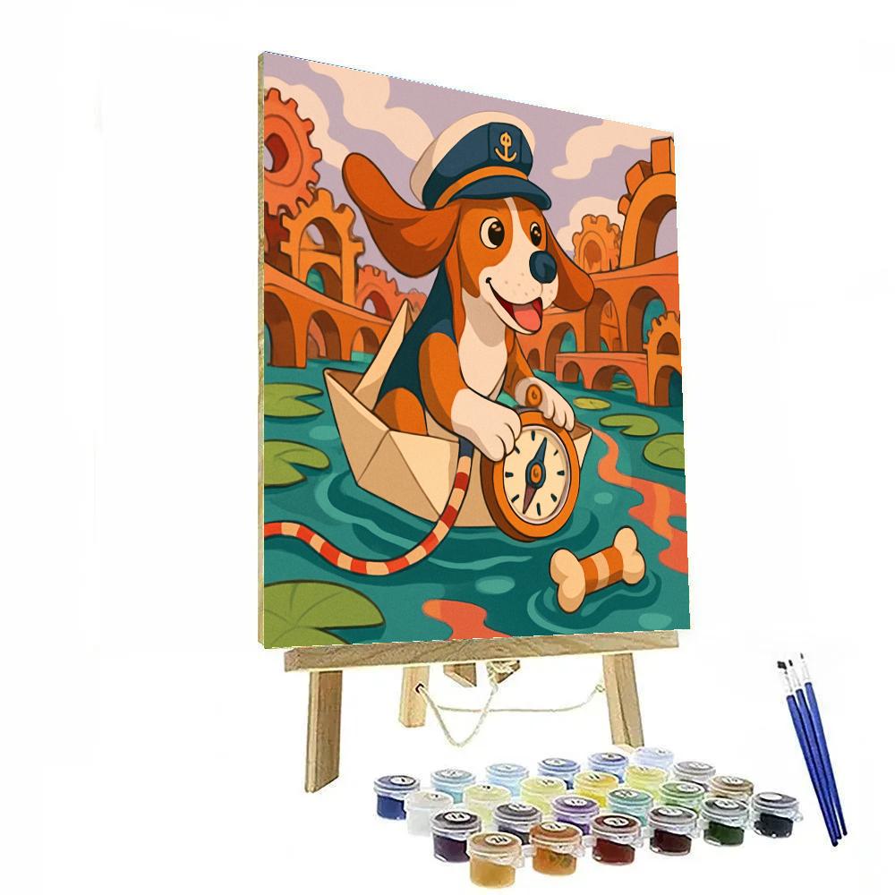 Clockwork Canals Dog Painting by numbers kit