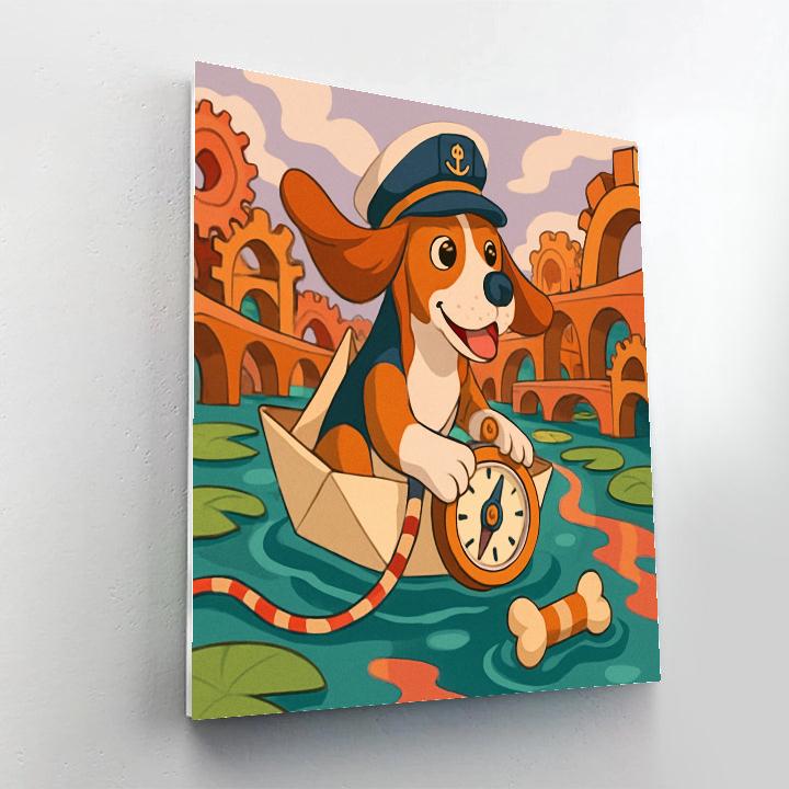 Clockwork Canals Dog Painting by numbers kit