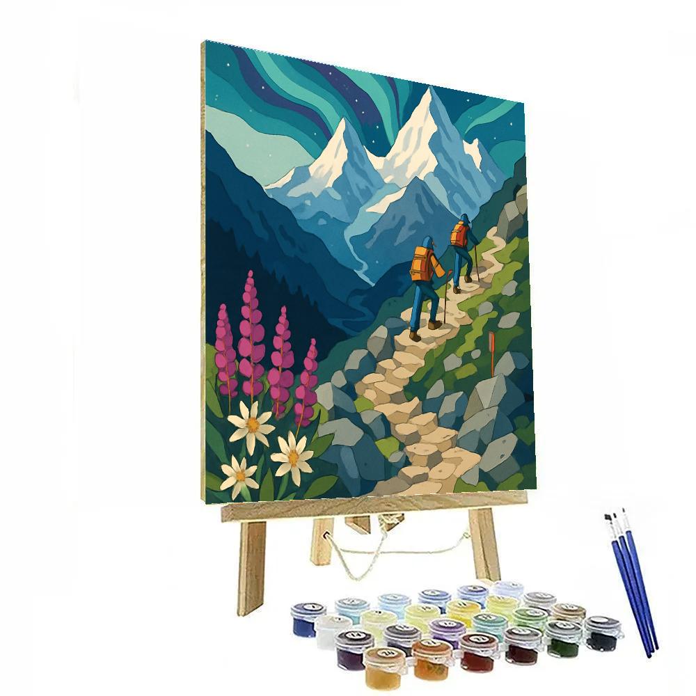 Mountain Aurora Switchback Ascent Numbered painting kits