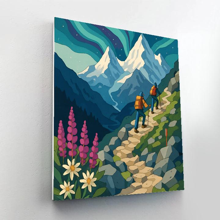 Mountain Aurora Switchback Ascent Numbered painting kits