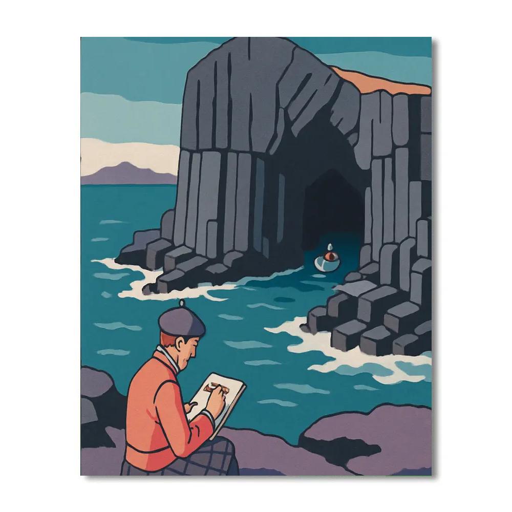 Tide Carved Scotland Sea Caves painting number kit