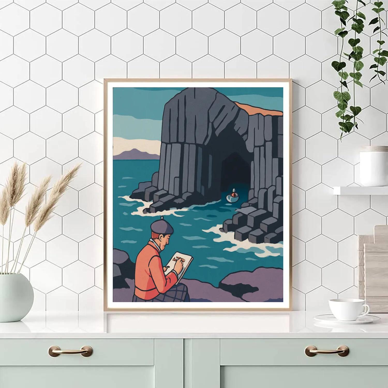 Tide Carved Scotland Sea Caves painting number kit