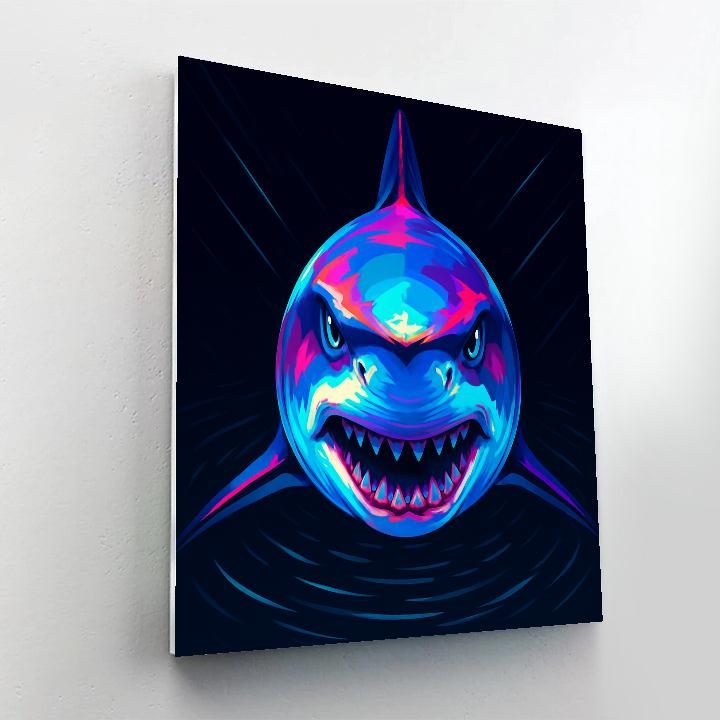 Prismatic Tide Shark Portrait paint by number