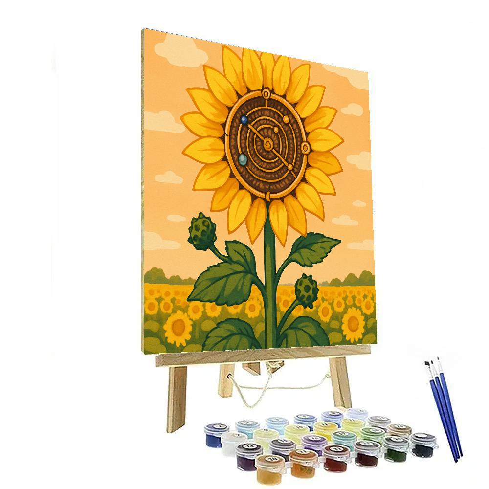 Clockwork Sunflower Orrery Garden Paint by numbers kits