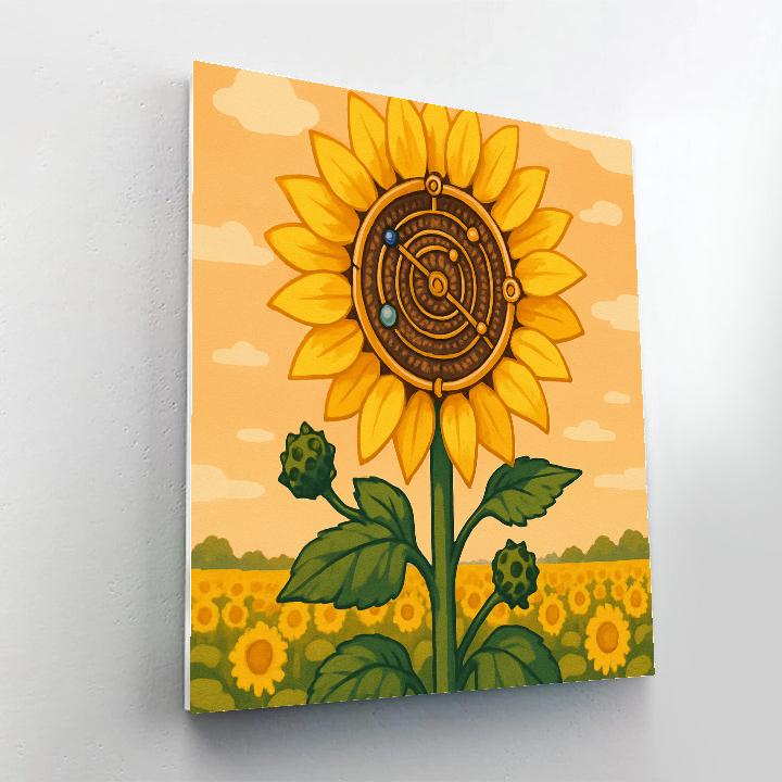 Clockwork Sunflower Orrery Garden Paint by numbers kits