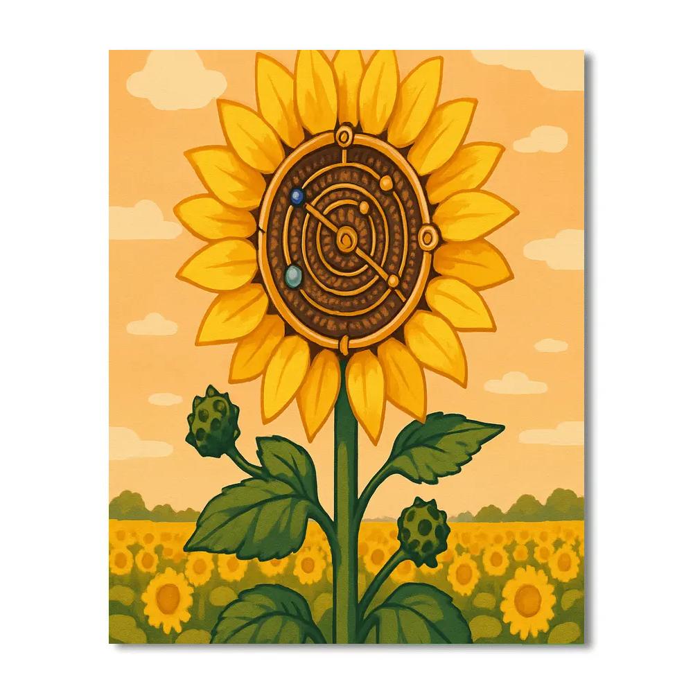Clockwork Sunflower Orrery Garden Paint by numbers kits