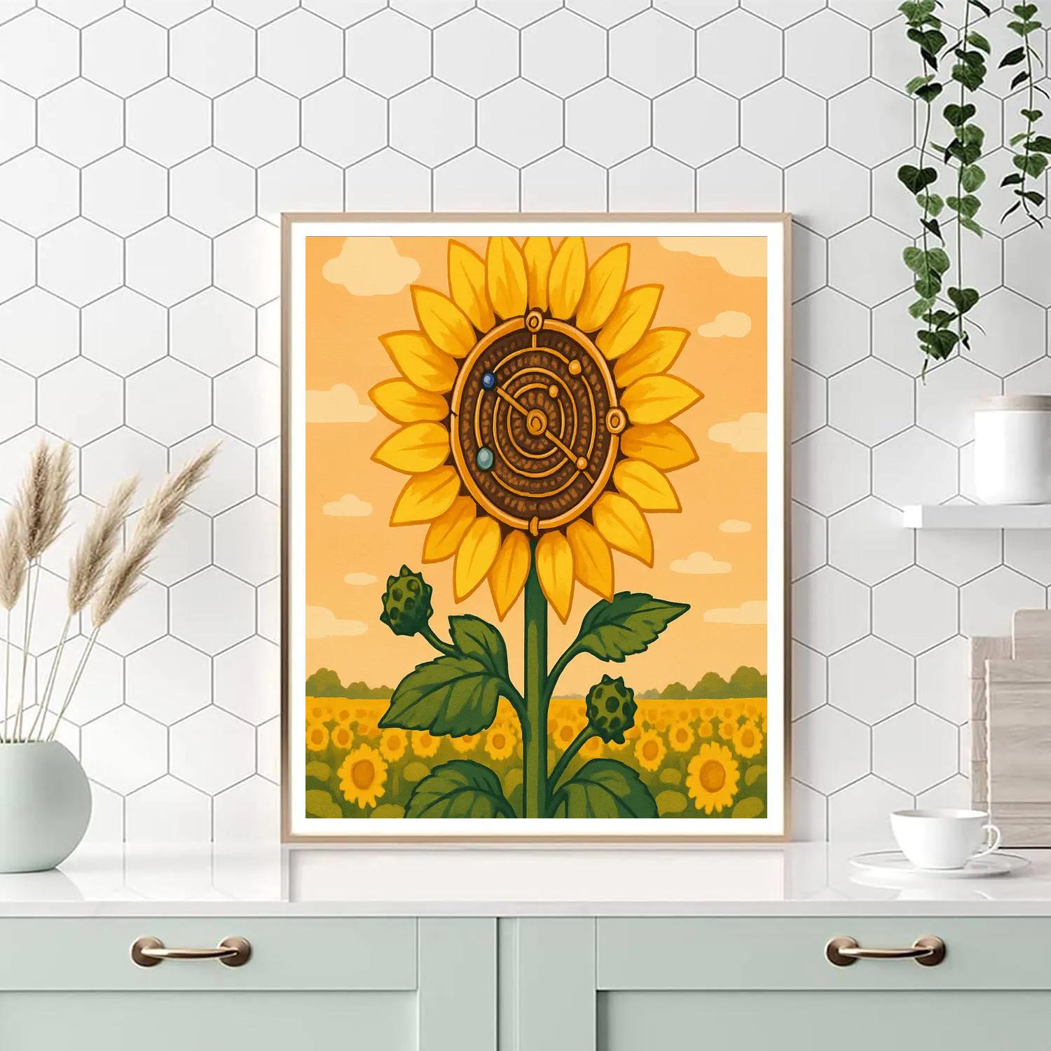 Clockwork Sunflower Orrery Garden Paint by numbers kits
