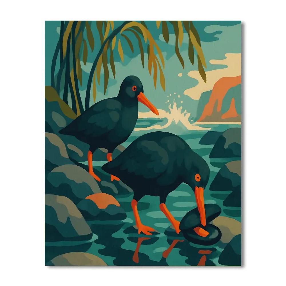 Tidepool Birds In Kelp Cathedral Paint by numbers kits