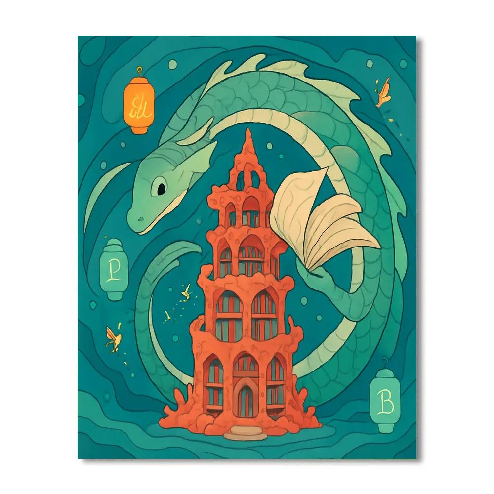 Fantasy Coral Archive Leviathan paint by numbers