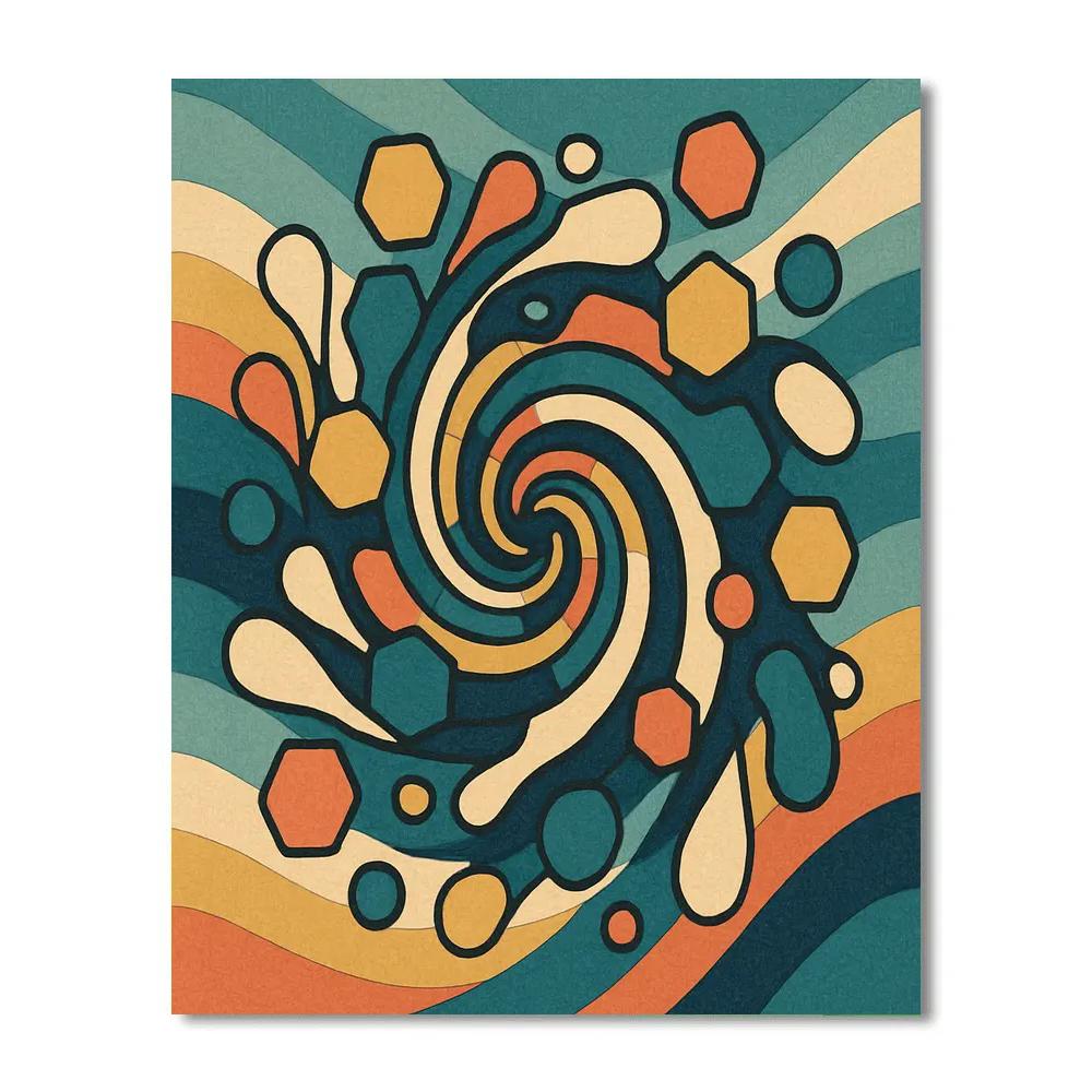 Tessellated Rain Abstract Paint by numbers art